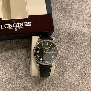 BNWOT Longines Master Automatic Alligator Leather Strap Watch